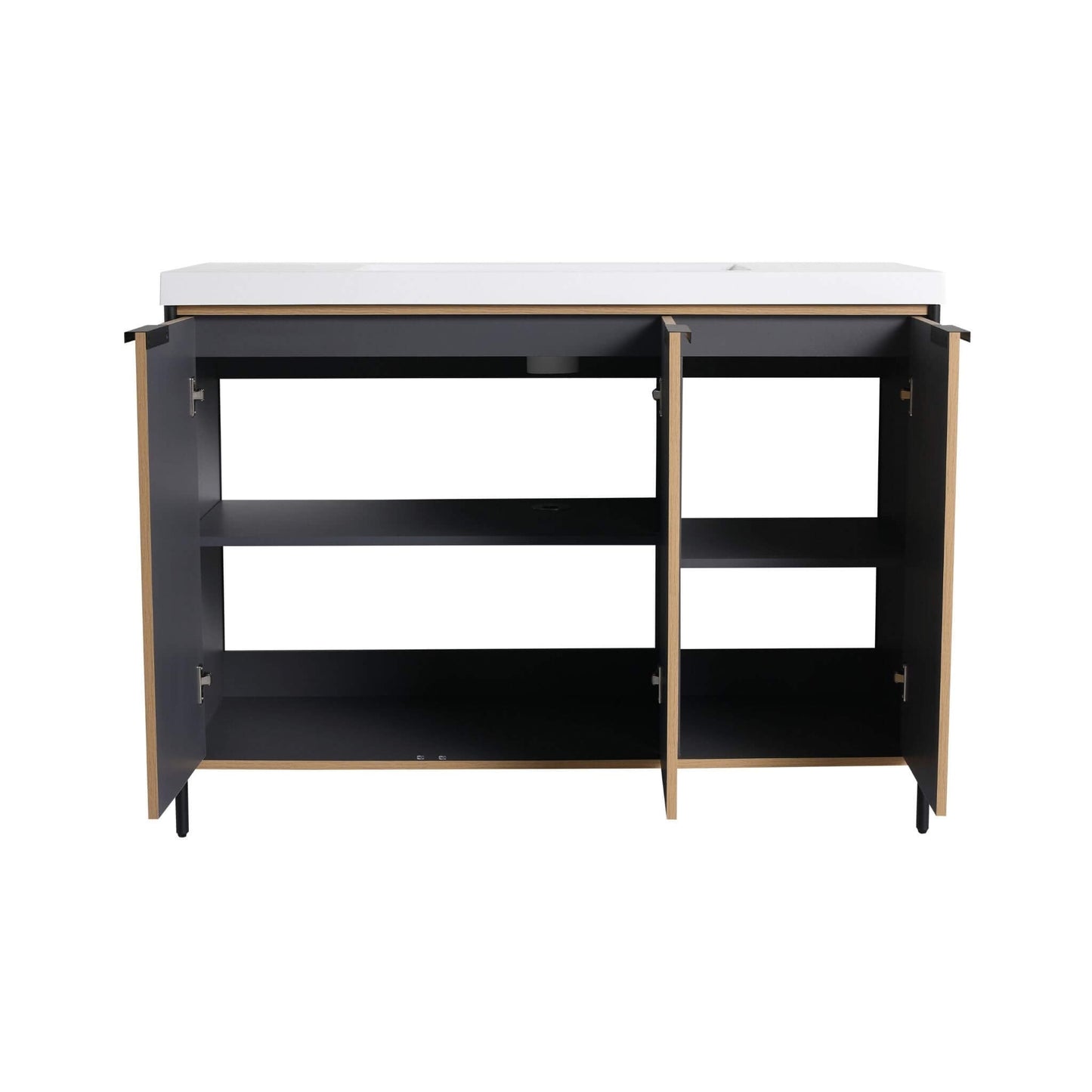 Nuvia 48-Inch Modern Light Coffee Freestanding Vanity With Resin Sink (SAK97502)