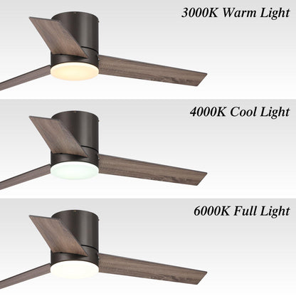 48" Kielah Farmhouse Flush Mount Reversible Ceiling Fan with Lighting and Remote Control