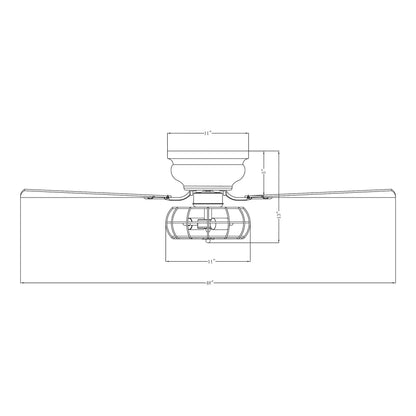 48" Thurber Industrial Satin Nickel Flush Mount Reversible Ceiling Fan with Lighting and Remote Control