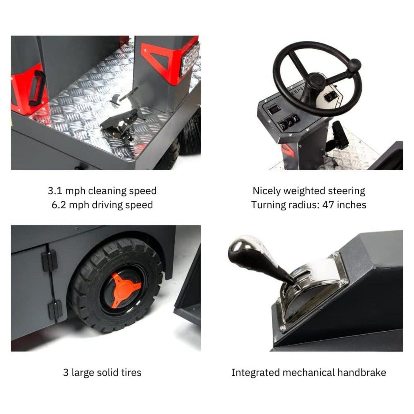 49-Inch Heavy-Duty Electric Industrial Ride-On Floor Sweeper With Dust Bin, 1400W (SAK18436)
