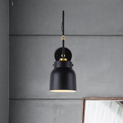 DecorBites™ Modern Metal Wall Sconce Light with Cup Shade & Long Arm - Ideal for Library Bookstore