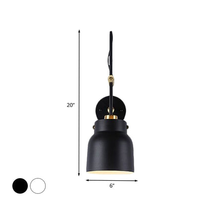 DecorBites™ Modern Metal Wall Sconce Light with Cup Shade & Long Arm - Ideal for Library Bookstore