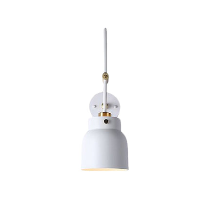 DecorBites™ Modern Metal Wall Sconce Light with Cup Shade & Long Arm - Ideal for Library Bookstore