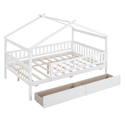 House Bed With 2 Drawers