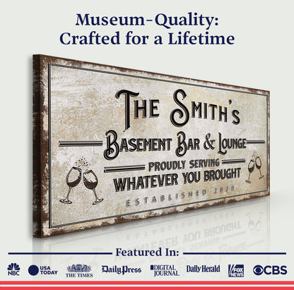 Basement Bar And Lounge Sign X