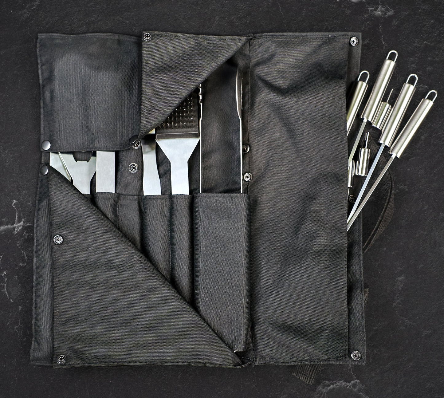 “Denver" Camping Accessories BBQ Tools Set  in a Fabric Case, 17 items