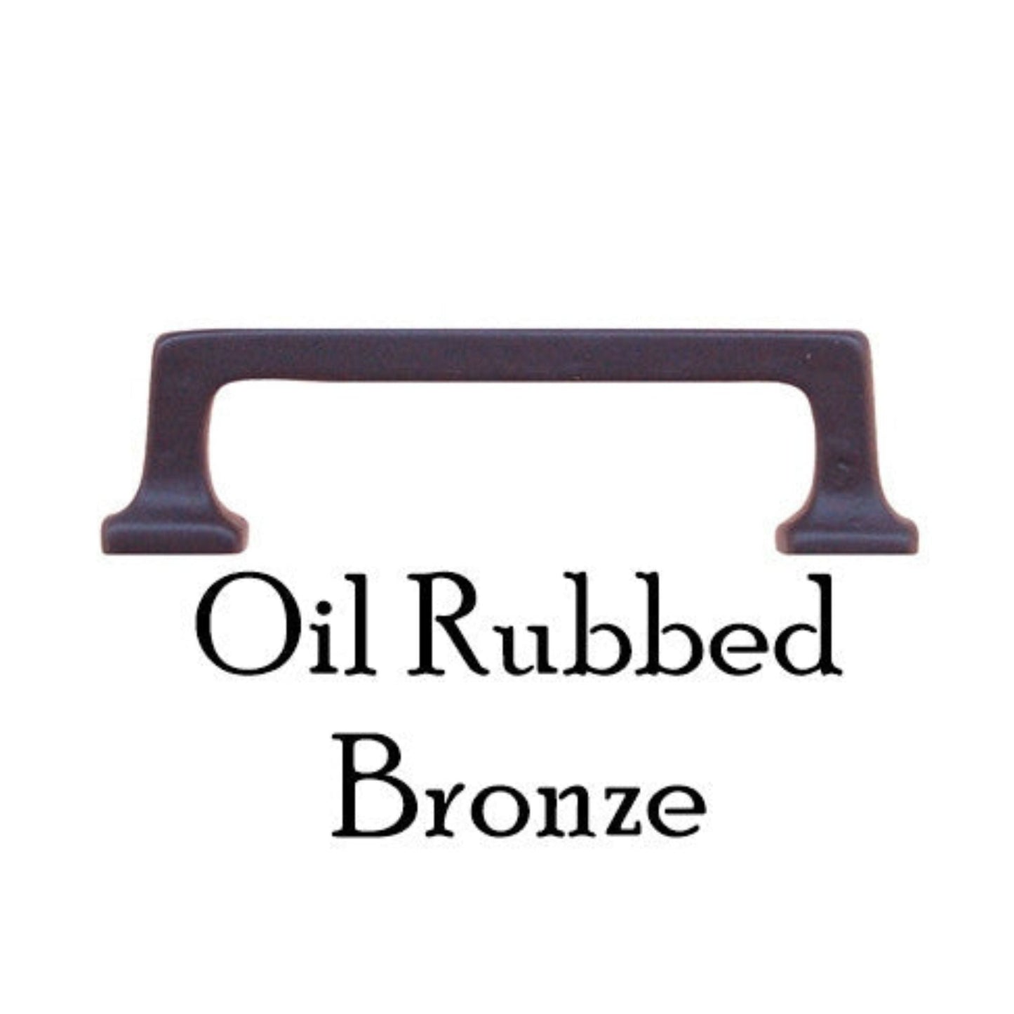 Small Mission Style Handle Solid Brass with Straight Lines & Square Bases Available in Brass, Nickel, and Oil Rubbed Bronze
