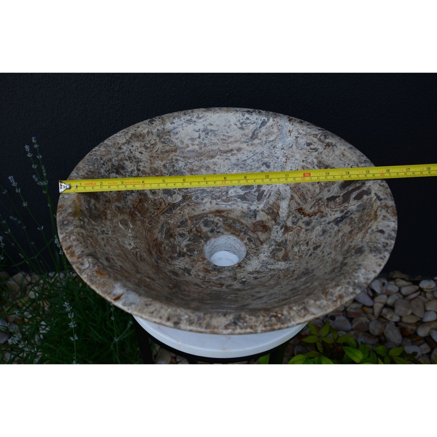 Handmade Valencia Travertine Conical Sink