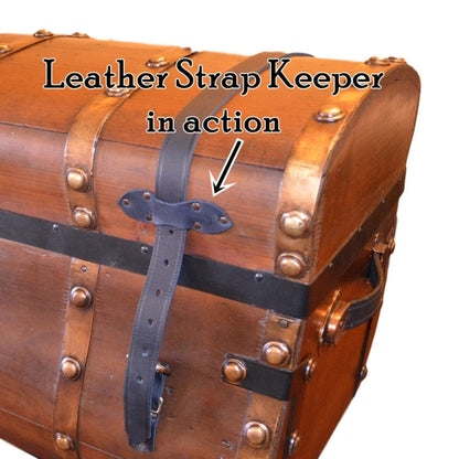 Black or Tan Leather Strap Keeper