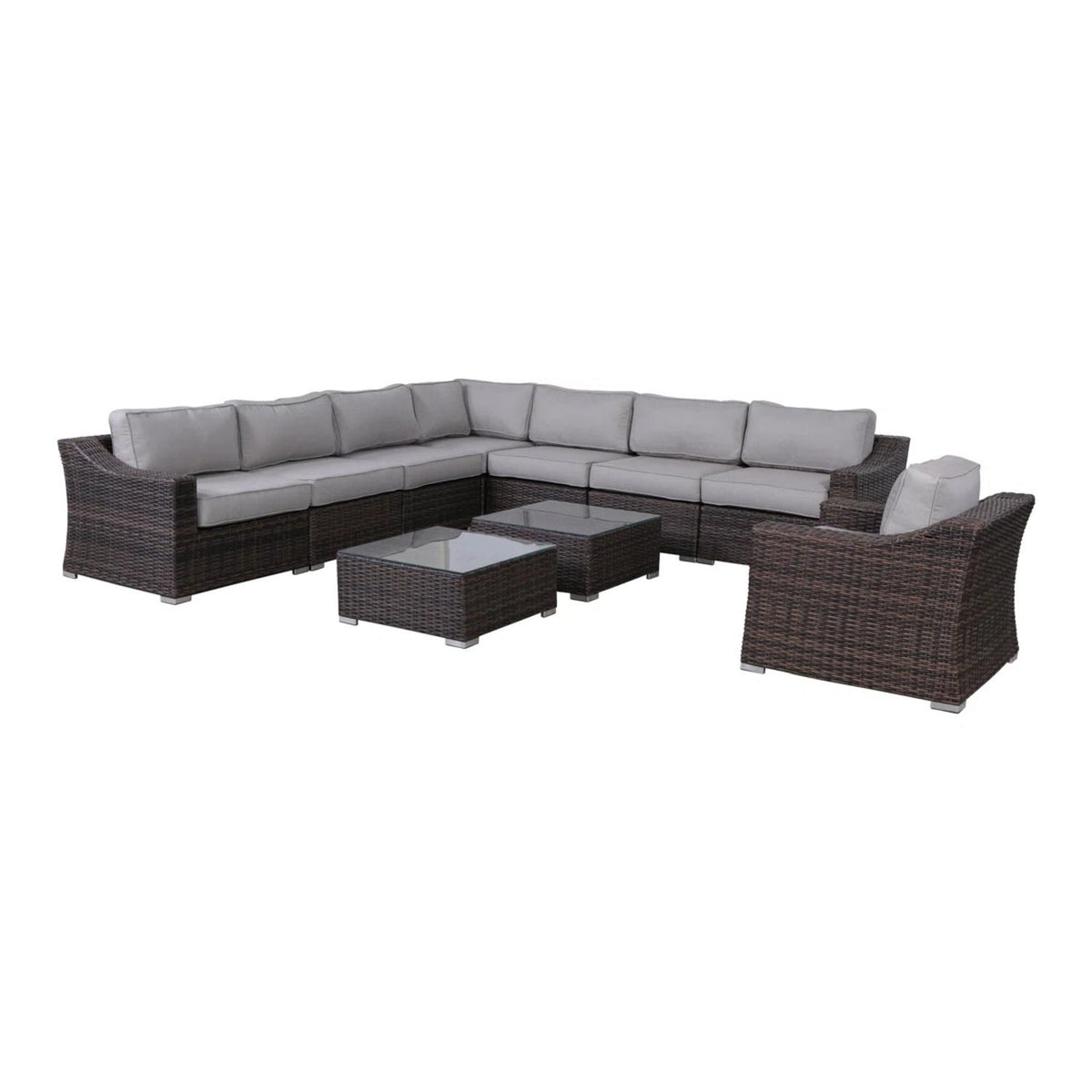 Outdoor Wicker Conversation Set With Cushions, All Weather