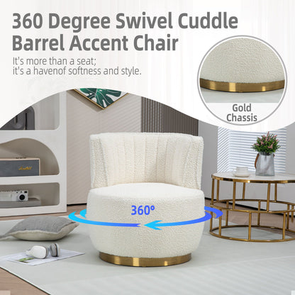 360 Degree Swivel Cuddle Barrel Accent Sofa Chair