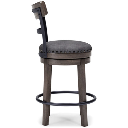Caitbrook - UPH Swivel Barstool - Gray