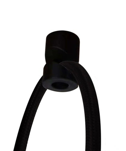 1 Light Swag Plug-In Pendant 16"w Light Oatmeal Linen Drum Shade, 17' Black Cord