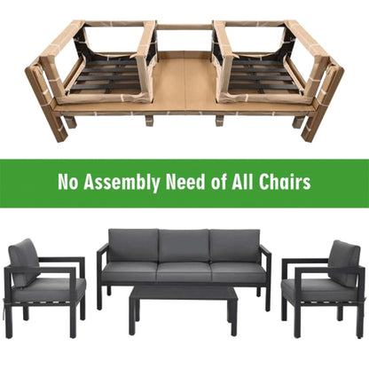 Premium Outdoor Aluminum Furniture Set For Backyard & Poolside, 4PCS (SAK73532)