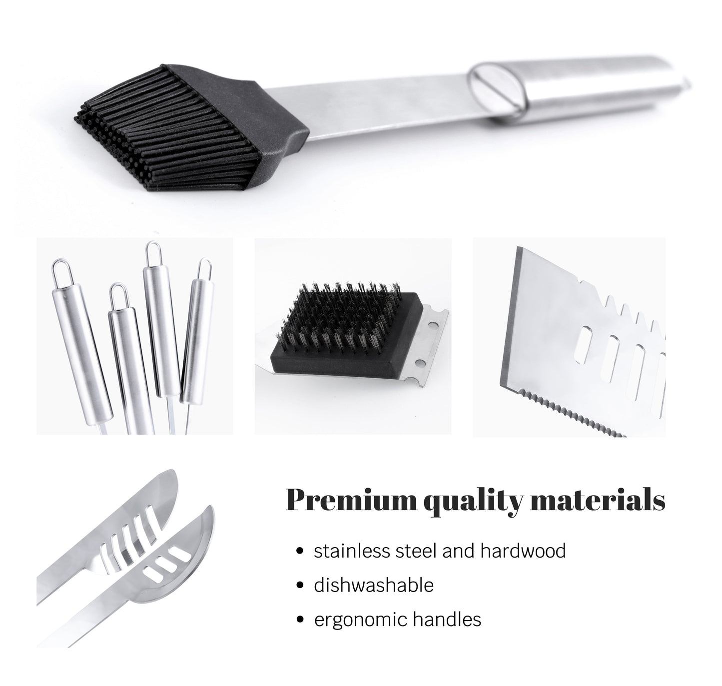 “Denver" Camping Accessories BBQ Tools Set  in a Fabric Case, 17 items