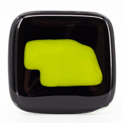 Glass Nebraska State Magnet | Black & Green | Springfield Artworks