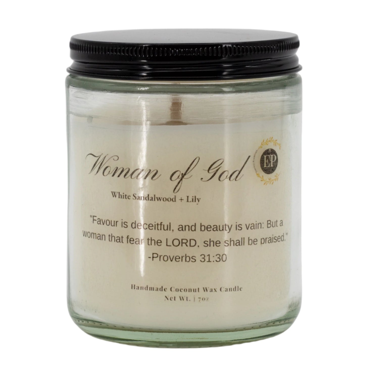Woman of God Sandalwood & Lily Scented Candle |  7 oz | Eternal Promises