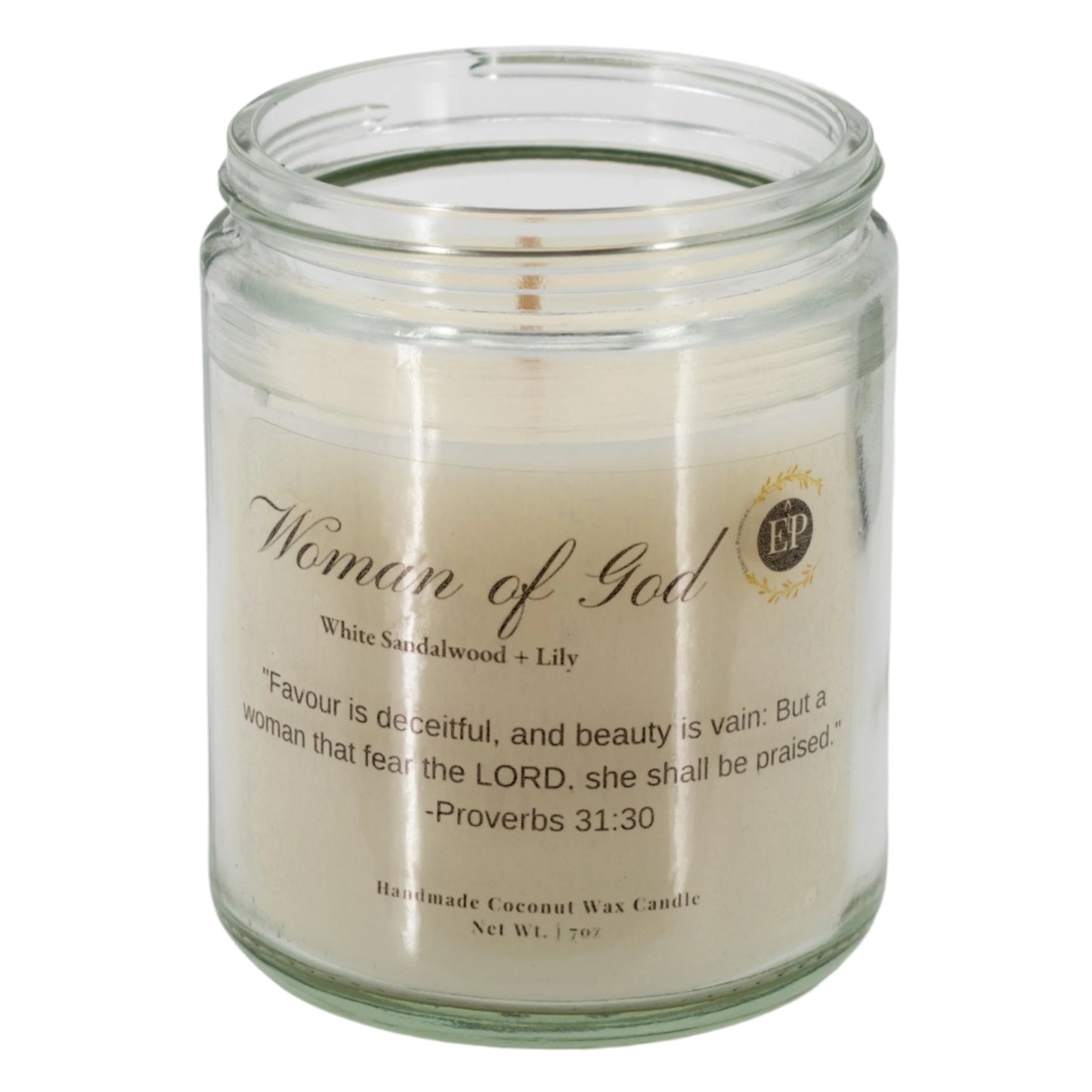 Woman of God Sandalwood & Lily Scented Candle |  7 oz | Eternal Promises