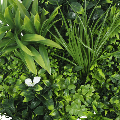 Artificial Green Wall Disc 30in – White Frame – UV Resistant – Commercial Grade