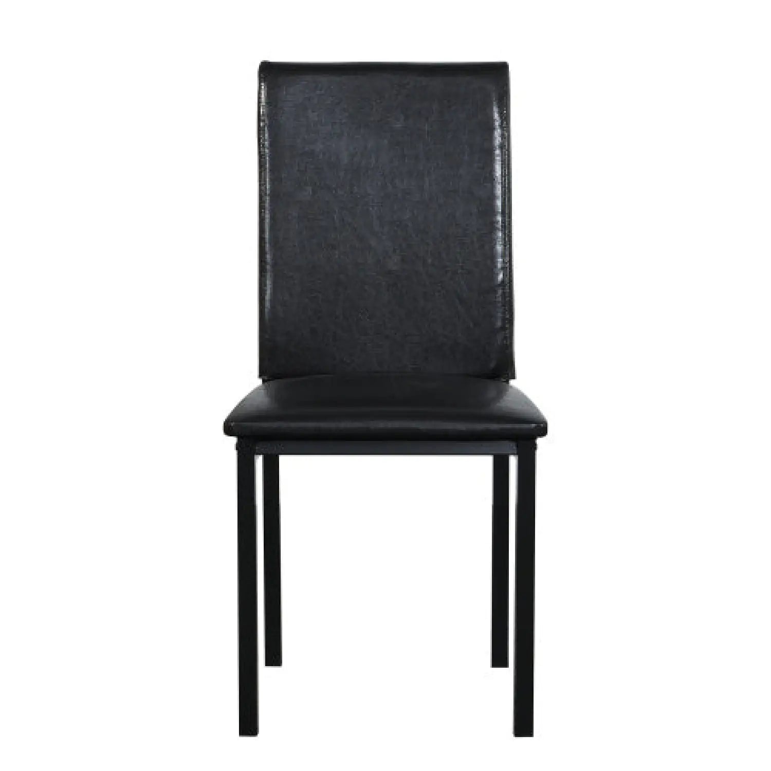 5-Piece Black Dining Table Set with Marble Style Top