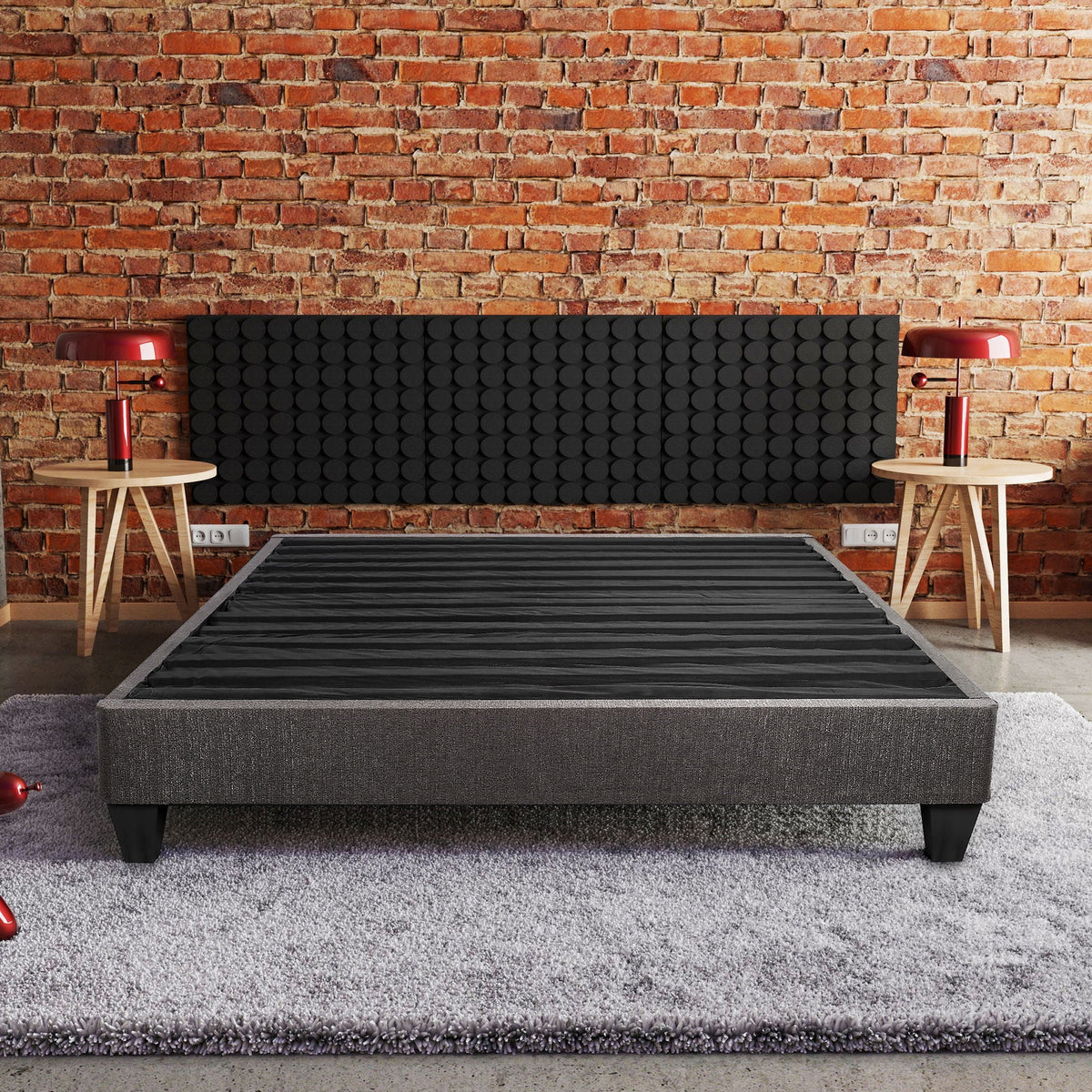 14" Upholstered Platform Bed Base, Mattress Foundation