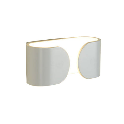 DecorBites™ Modern White LED Wall Sconce with Curved Rectangle Design and Warm Light