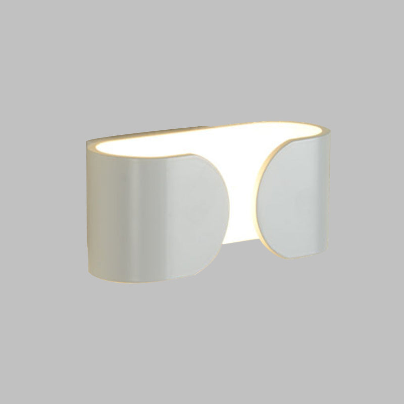 DecorBites™ Modern White LED Wall Sconce with Curved Rectangle Design and Warm Light