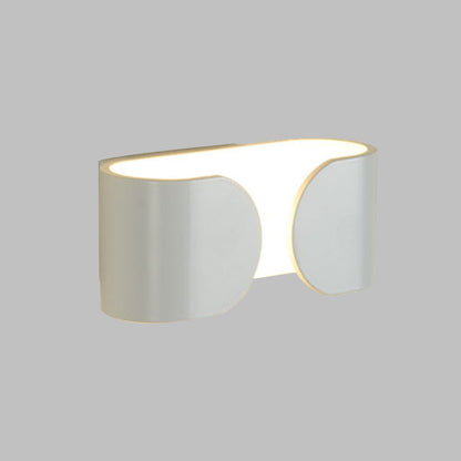 DecorBites™ Modern White LED Wall Sconce with Curved Rectangle Design and Warm Light
