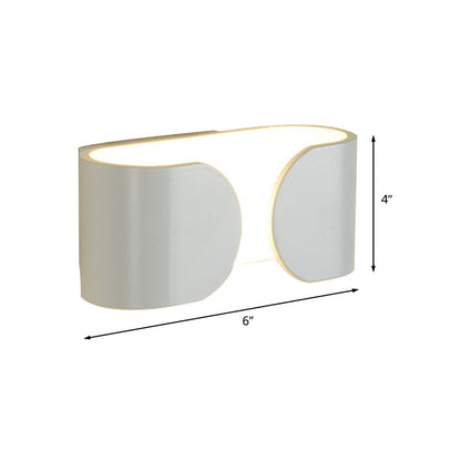 DecorBites™ Modern White LED Wall Sconce with Curved Rectangle Design and Warm Light
