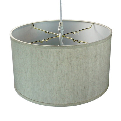 18"W 2 Light Swag Plug-In Pendant Textured Oatmeal with Diffuser White Cord
