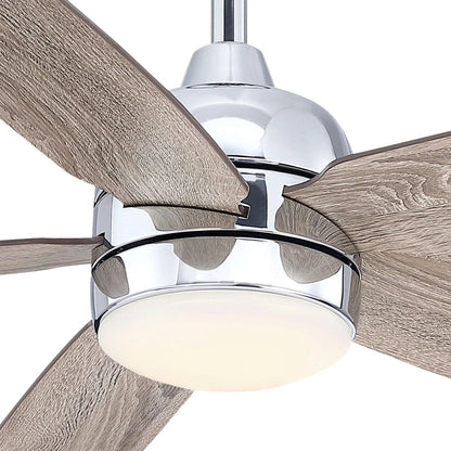 52" Dicken Farmhouse Downrod Mount Reversible Ceiling Fan with Lighting and Remote Control