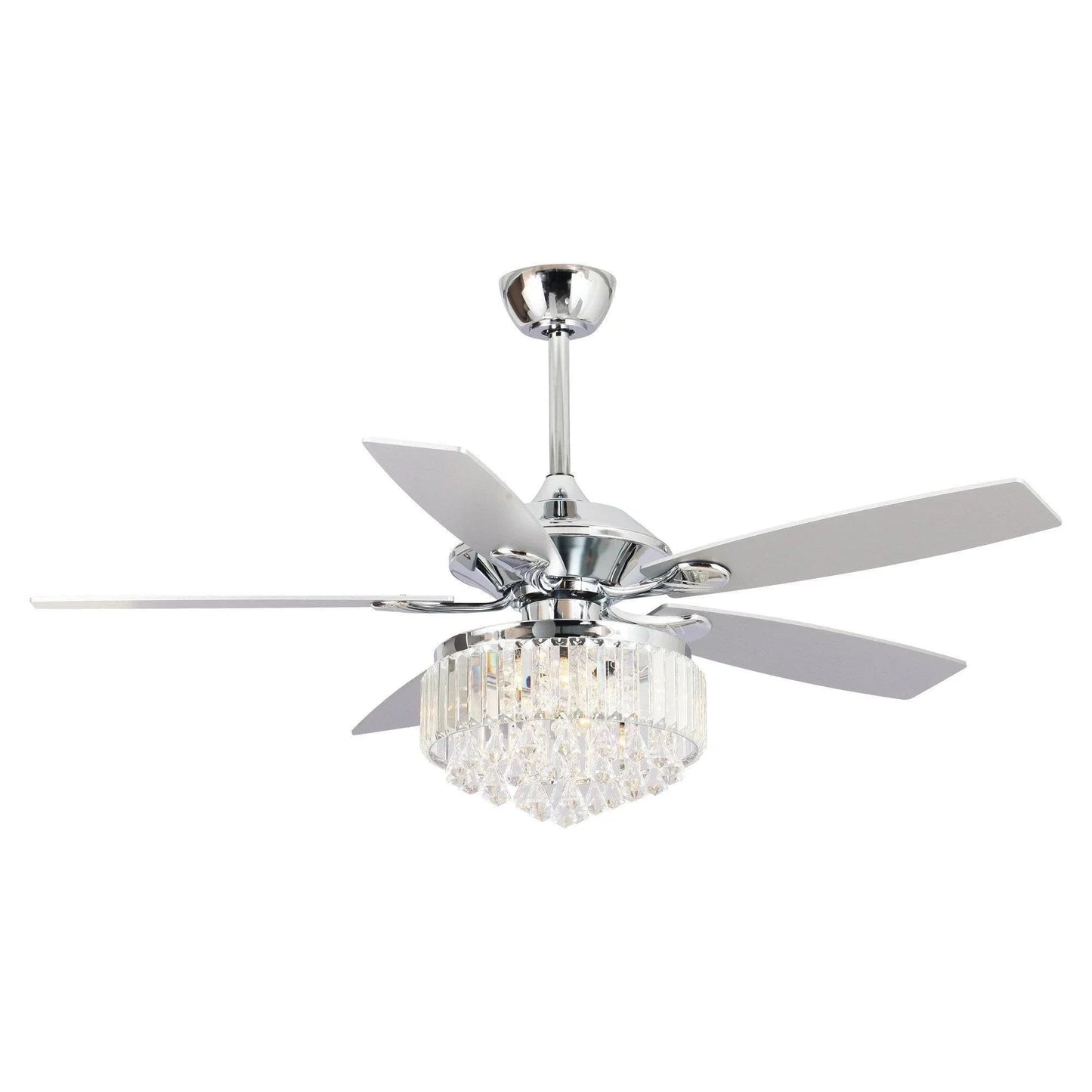 52" Elkton Modern Reversible Crystal Fandelier with Lighting and Remote Control