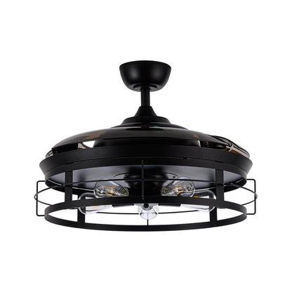 52" Industrial Downrod Mount Ceiling Fan With Lighting And Remote Control