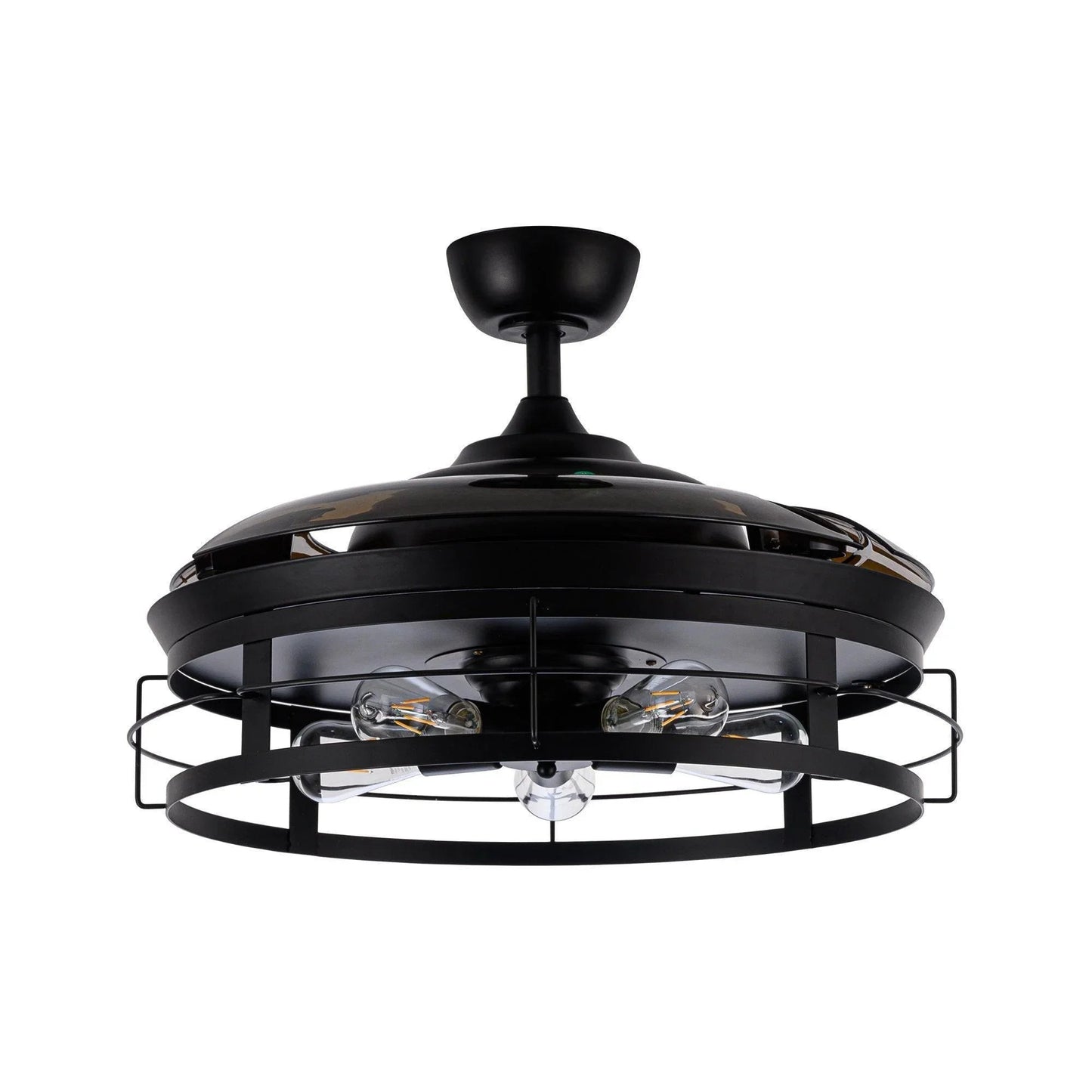 52" Industrial Downrod Mount Ceiling Fan with Lighting and Remote Control