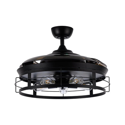 52" Industrial Downrod Mount Ceiling Fan with Lighting and Remote Control