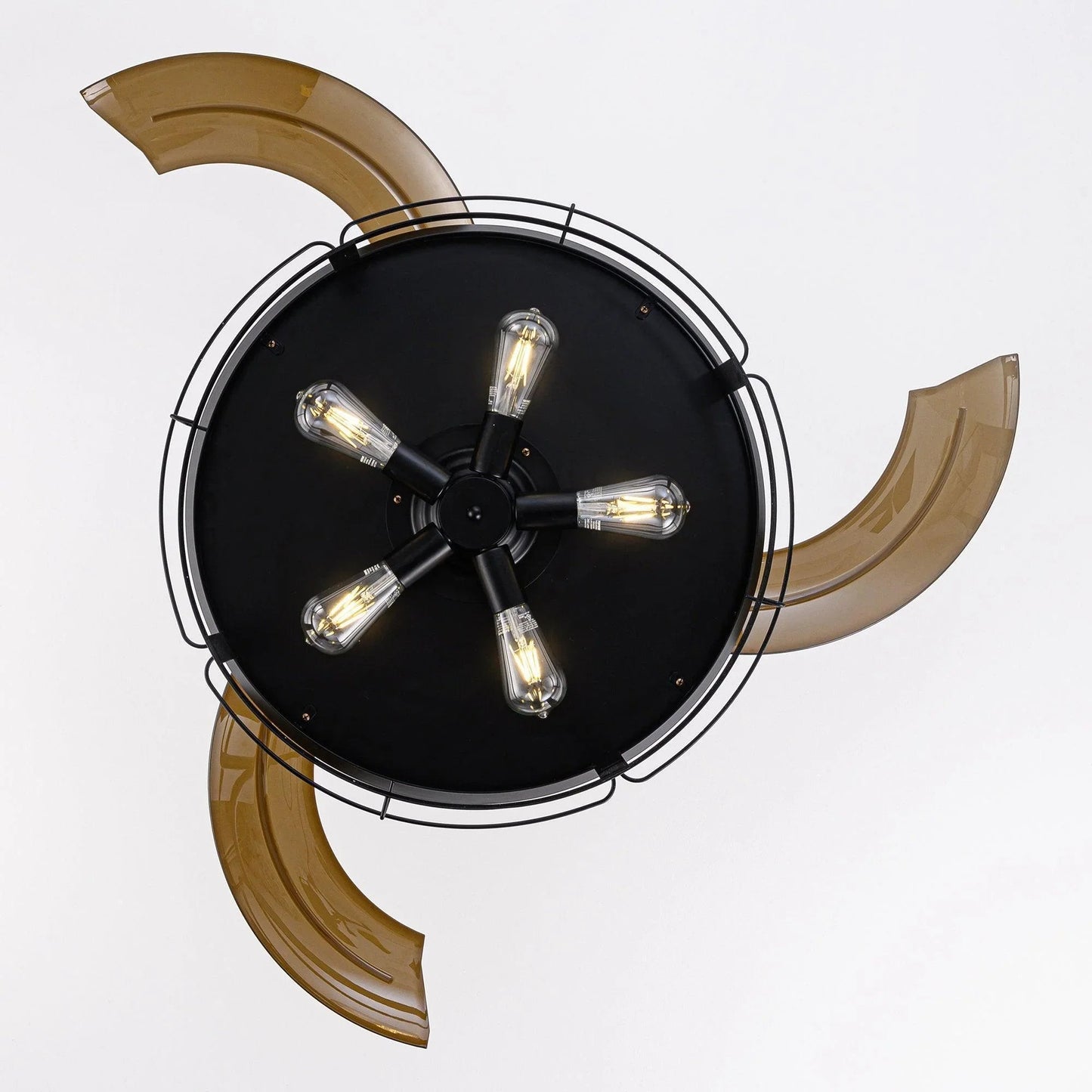 52" Industrial Downrod Mount Ceiling Fan with Lighting and Remote Control
