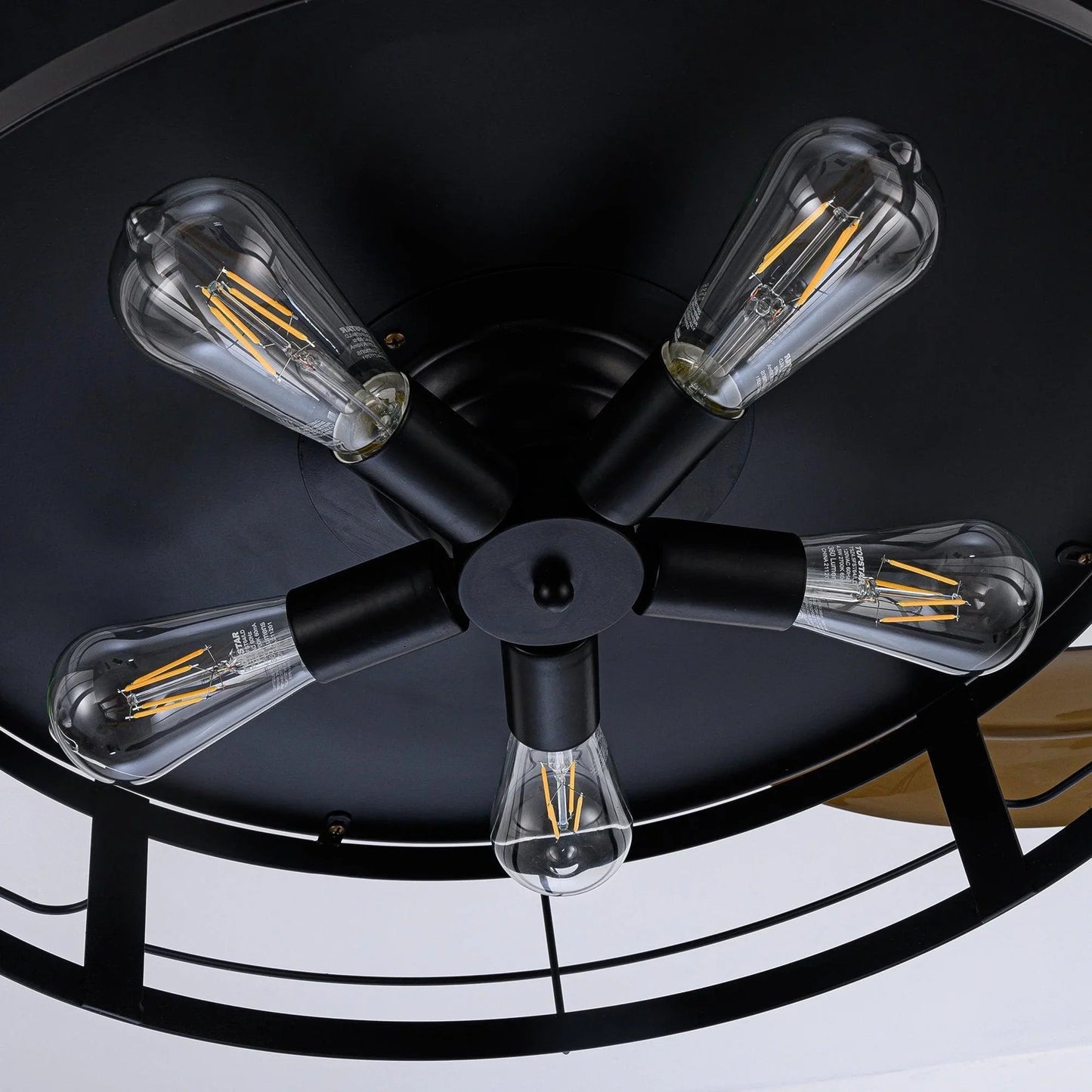 52" Industrial Downrod Mount Ceiling Fan with Lighting and Remote Control