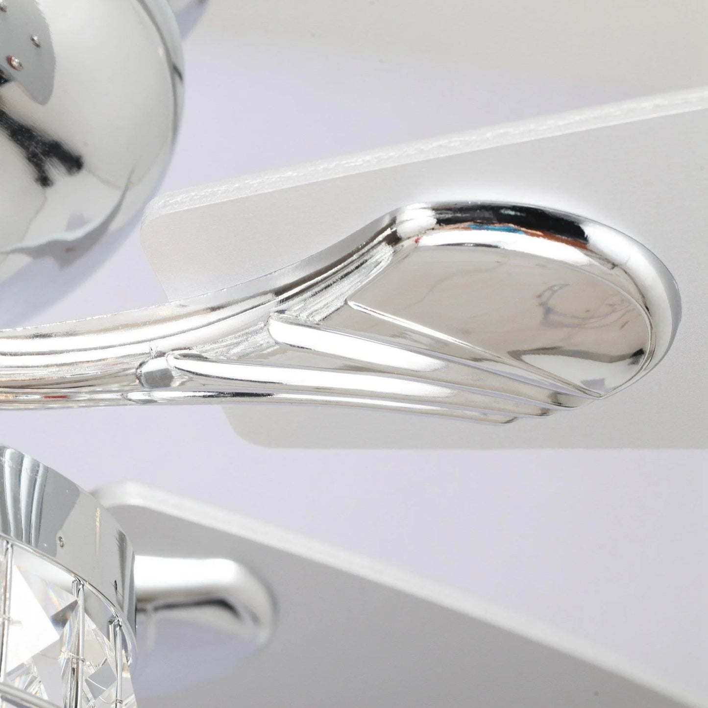 52" Panipat Modern Chrome Flush Mount Reversible Crystal Ceiling Fan with Lighting and Remote Control