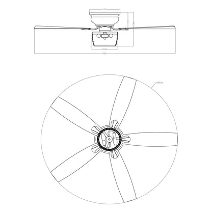 52" Panipat Modern Chrome Flush Mount Reversible Crystal Ceiling Fan with Lighting and Remote Control
