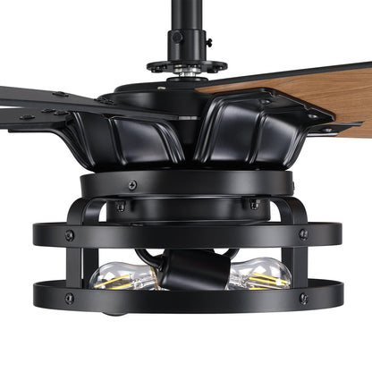52" Industrial Reversible 5 Blade Led Ceiling Fan