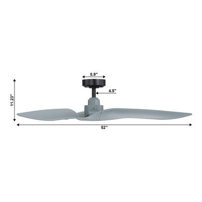 52" Punjab Industrial DC Motor Downrod Mount Reversible Ceiling Fan with Remote Control