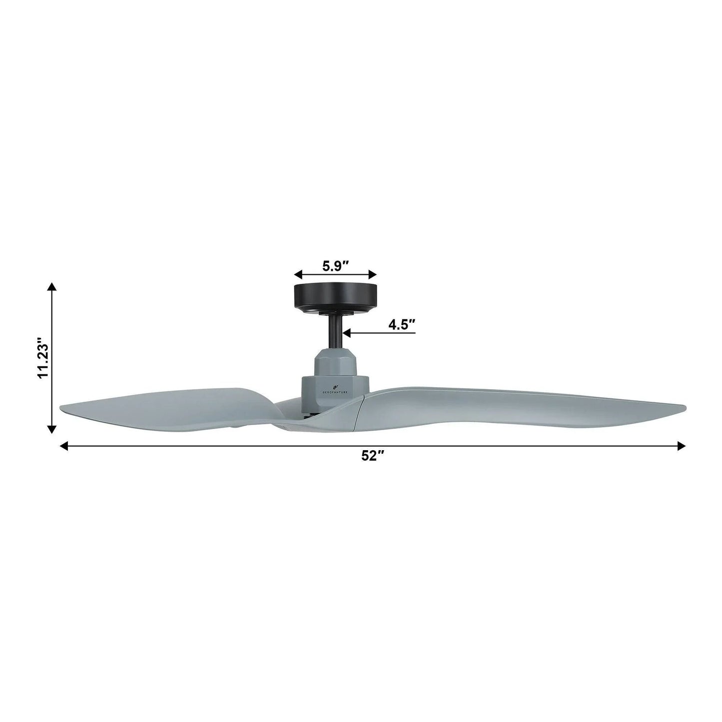 52" Punjab Industrial DC Motor Downrod Mount Reversible Ceiling Fan with Remote Control