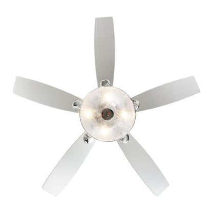 52" Tibuh Modern Crystal Chandelier Ceiling Fan With Led Light And Remote Control 5 Blades Chrome