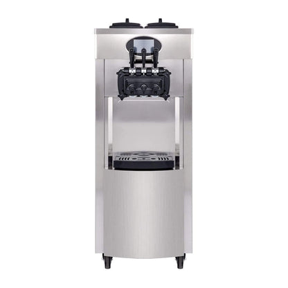53" Freestanding 3-Flavors Commercial Soft Serve Yogurt Ice Cream Machine Maker With Auto Clean (SAK74031)