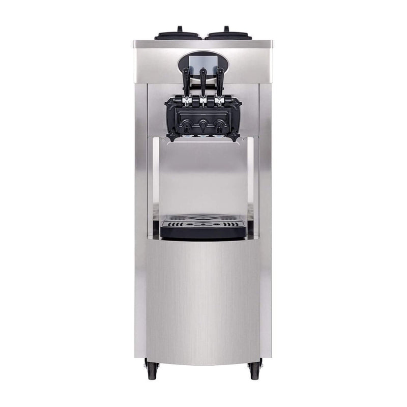 53" Freestanding 3-Flavors Commercial Soft Serve Yogurt Ice Cream Machine Maker With Auto Clean (SAK74031)