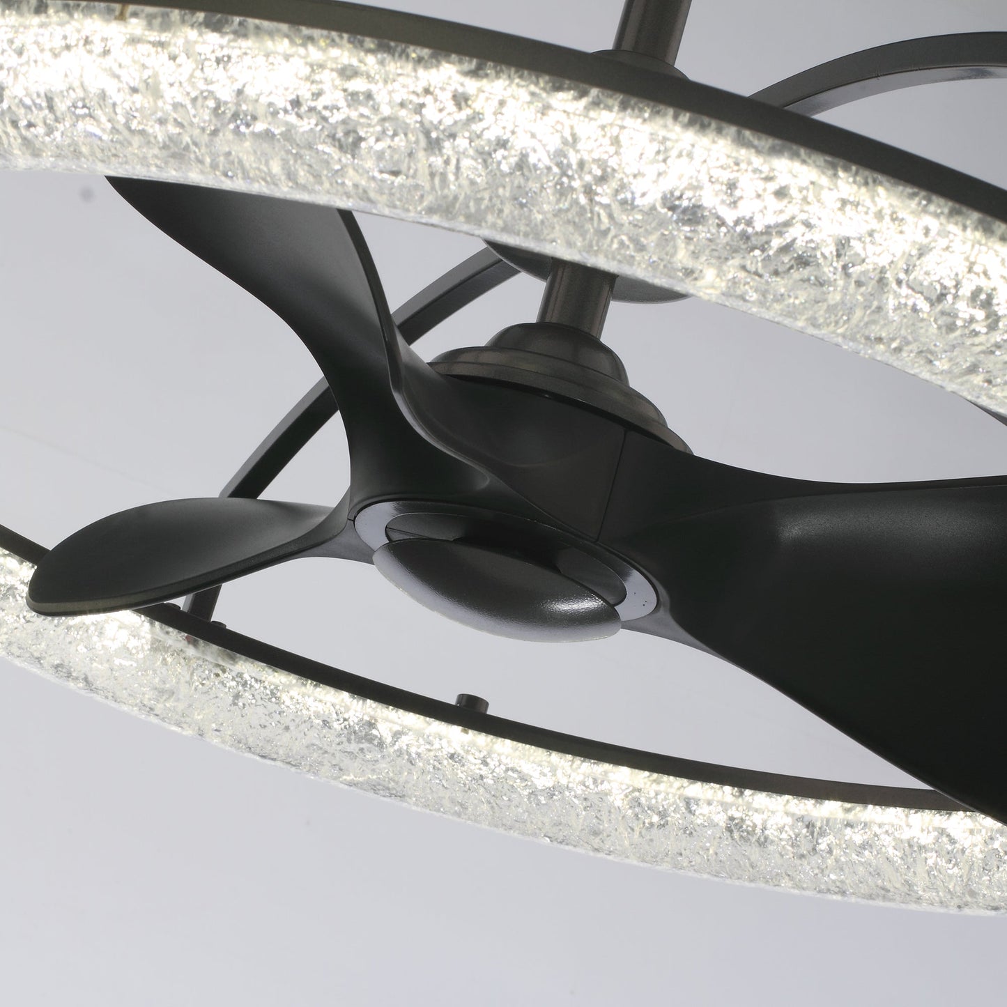 Perimost 32 Inch Black Downrod Mount Luxury Fandelier with Light and Remote Control