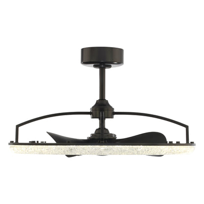Perimost 32 Inch Black Downrod Mount Luxury Fandelier with Light and Remote Control