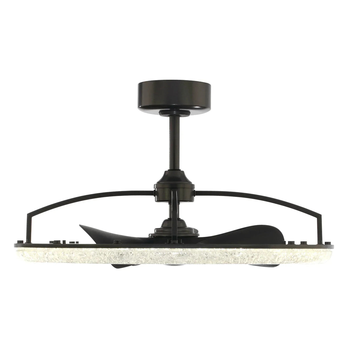 Perimost 32 Inch Black Downrod Mount Luxury Fandelier with Light and Remote Control