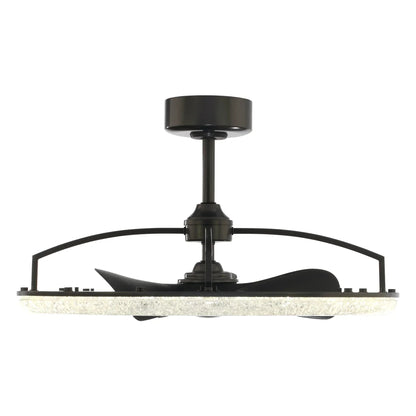 Perimost 32 Inch Black Downrod Mount Luxury Fandelier with Light and Remote Control