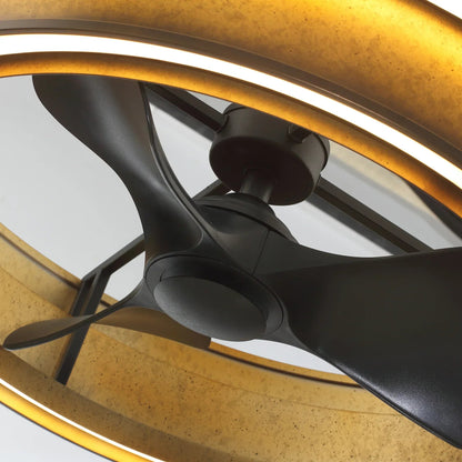 Perimost 32 Inch Eartha Antique Bronze Downrod Mount Luxury Fandelier with Light and Remote Control